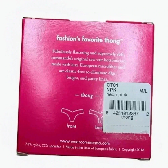 Commando Thong M/L Neon Pink - Picture 2 of 2